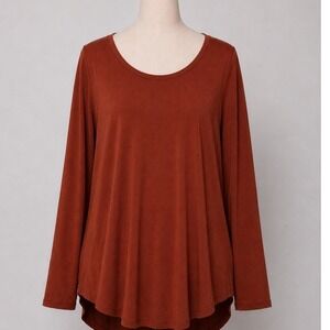 Lululemon Relaxed High-Low Long Sleeve Top Rust Orange Women Size 8
